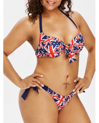 Plus Size Patriotic British Flag Swimwear Set - 1x
