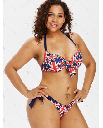 Plus Size Patriotic British Flag Swimwear Set - 1x