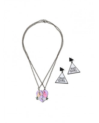 Best Buds Heart Geometric Jewelry Set - Silver